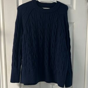 Aerie Midnight Blue Cable Knit Sweater